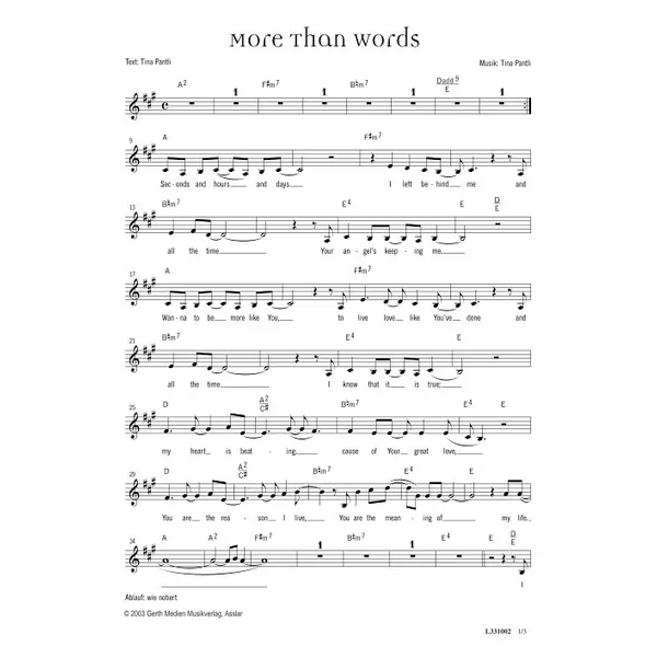 Produktbild des Artikels More Than Words (Noten - Download)