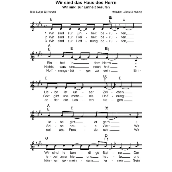 Produktbild des Artikels Wir sind das Haus des Herrn (Noten - Download)