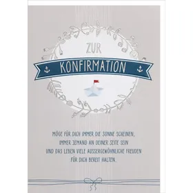 Produktbild des Artikels Faltkarte "Zur Konfirmation" - Boot (Schreibwaren)
