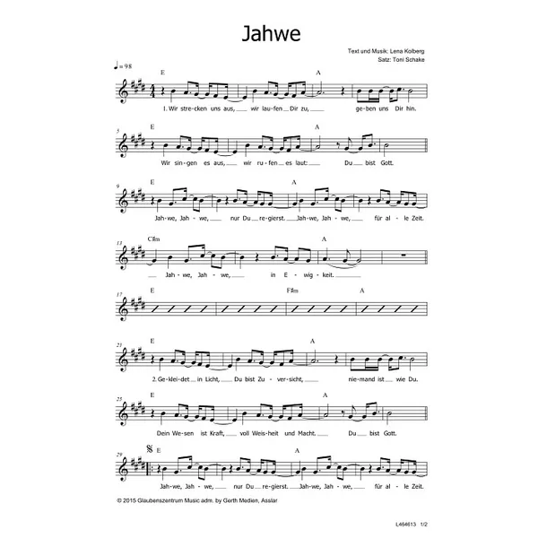 Produktbild des Artikels Jahwe (Noten - Download)
