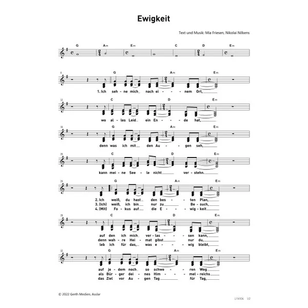 Produktbild des Artikels Ewigkeit (Noten - Download)