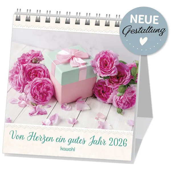 Produktbild des Artikels Von Herzen ein gutes Jahr 2026 - Aufstellkalender (Kalender - Spiralbindung)