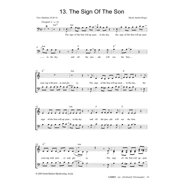 Produktbild des Artikels The Sign Of The Son (Noten - Download)