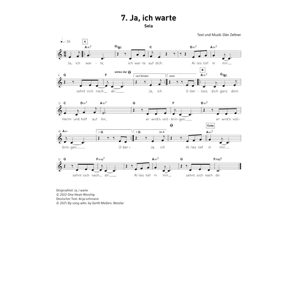 Produktbild des Artikels Ja ich warte (Noten - Download)