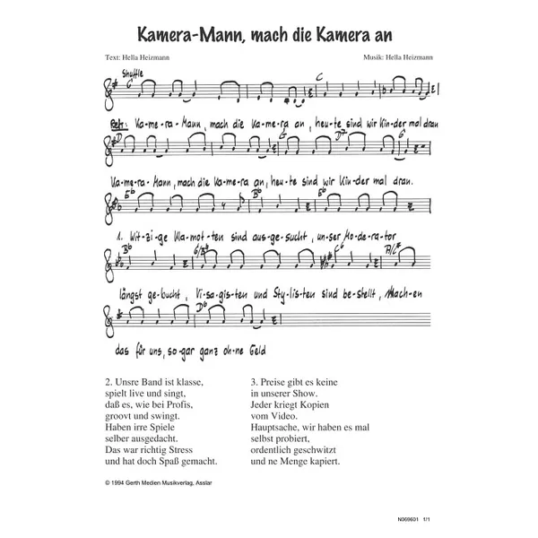 Produktbild des Artikels Kamera-Mann, mach die Kamera an (Noten - Download)