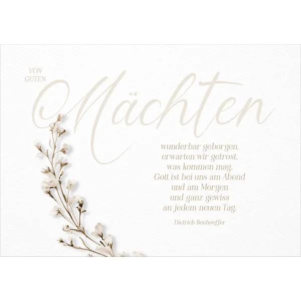 Produktbild des Artikels Faltkarte Trauer "Von guten Mächten" (Schreibwaren)