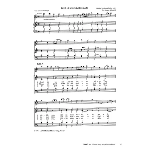Produktbild des Artikels Groß ist unsers Gottes Güte (Noten - Download)