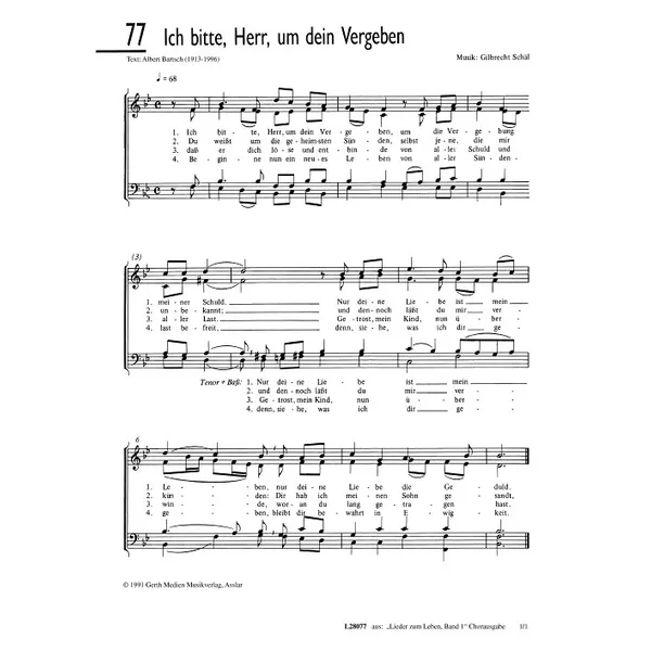 Produktbild des Artikels Ich bitte, Herr, um dein Vergeben (Noten - Download)