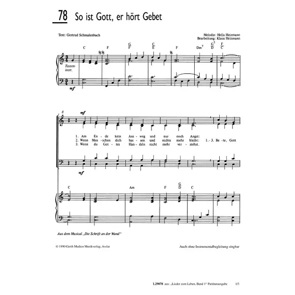 Produktbild des Artikels So ist Gott, er hört Gebet (Noten - Download)