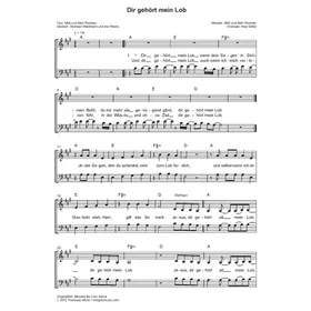 Produktbild des Artikels Dir gehört mein Lob (Noten - Download)