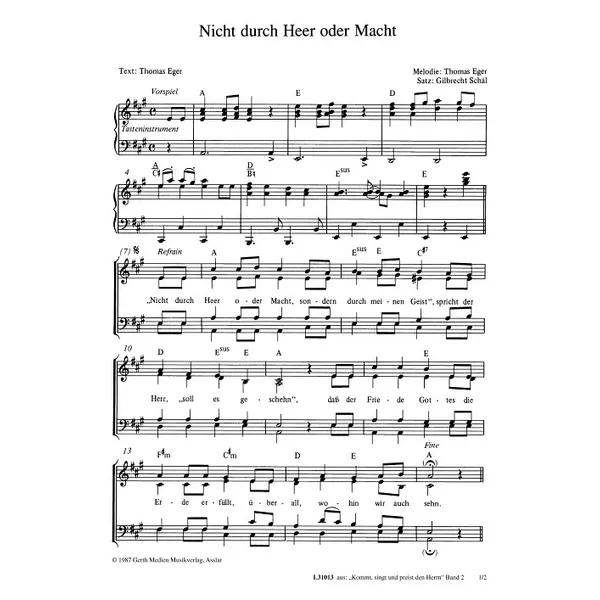 Produktbild des Artikels Nicht durch Heer oder Macht (Noten - Download)