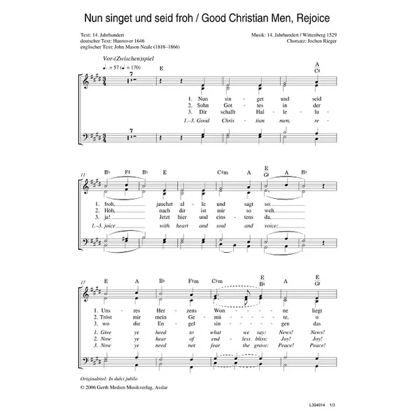 Produktbild des Artikels Nun singet und seid froh (Noten - Download)
