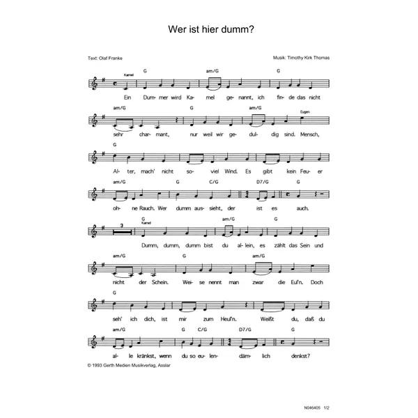 Produktbild des Artikels Wer ist hier dumm? (Noten - Download)