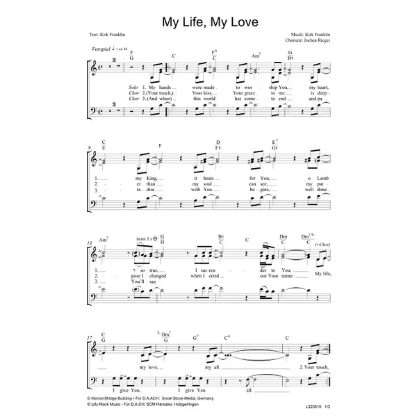 Produktbild des Artikels My Life, My Love (Noten - Download)