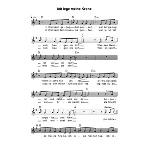 Produktbild des Artikels Ich lege meine Krone (Noten - Download)