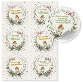 Produktbild des Artikels Aufkleber-Gruß-Karten: Fröhliche Weihnachten, 4 Stück (Schreibwaren)