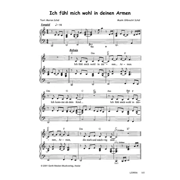 Produktbild des Artikels Ich fühl mich wohl in deinen Armen (Noten - Download)