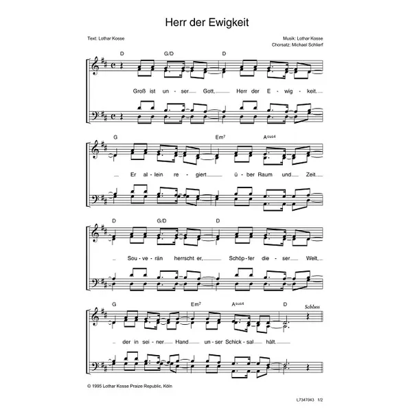 Produktbild des Artikels Herr der Ewigkeit (Noten - Download)