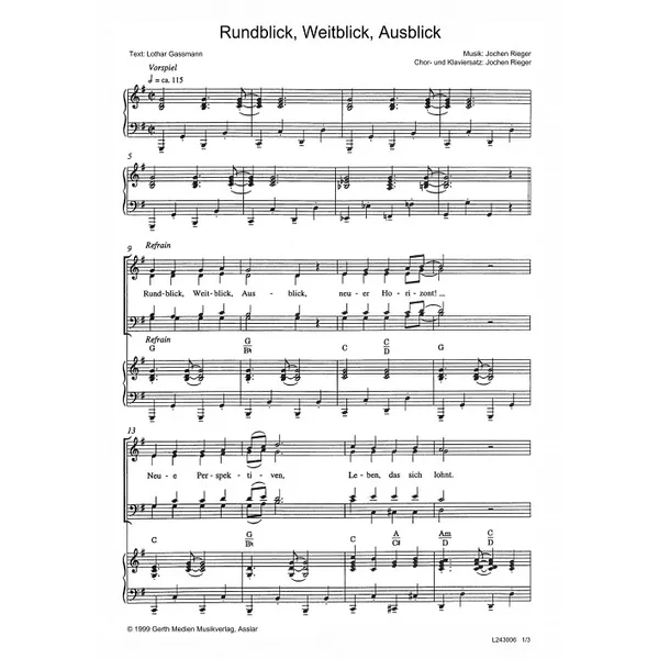 Produktbild des Artikels Rundblick, Weitblick, Ausblick (Noten - Download)