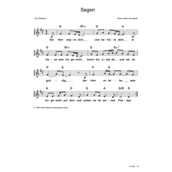 Produktbild des Artikels Segen (Noten - Download)