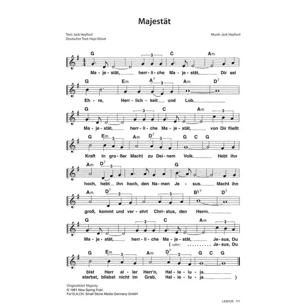 Produktbild des Artikels Majestät (Noten - Download)