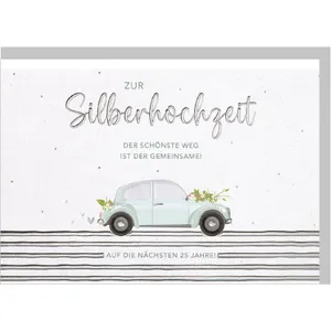 Produktbild des Artikels Faltkarte "Zur Silberhochzeit" - Auto (Schreibwaren)