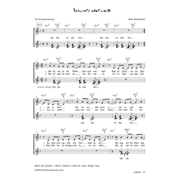 Produktbild des Artikels Schwarz oder weiß (Noten - Download)