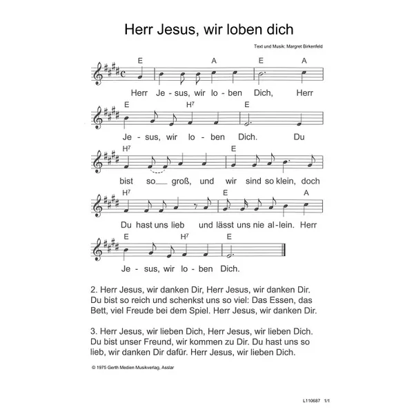 Produktbild des Artikels Herr Jesus, wir loben dich (Noten - Download)