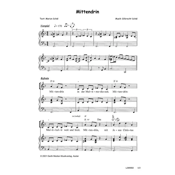 Produktbild des Artikels Mittendrin (Noten - Download)