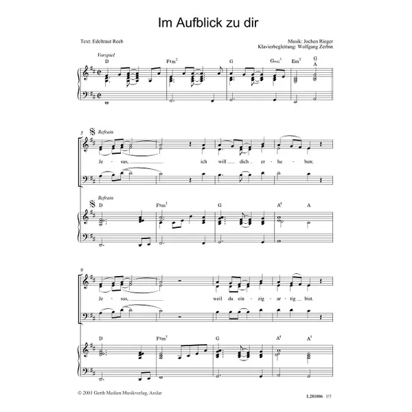 Produktbild des Artikels Im Aufblick zu dir (Noten - Download)