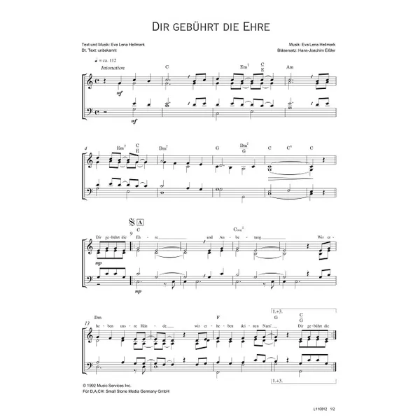 Produktbild des Artikels Dir gebührt die Ehre (Noten - Download)