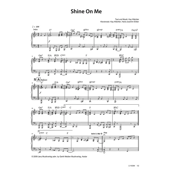 Produktbild des Artikels Shine On Me (Noten - Download)