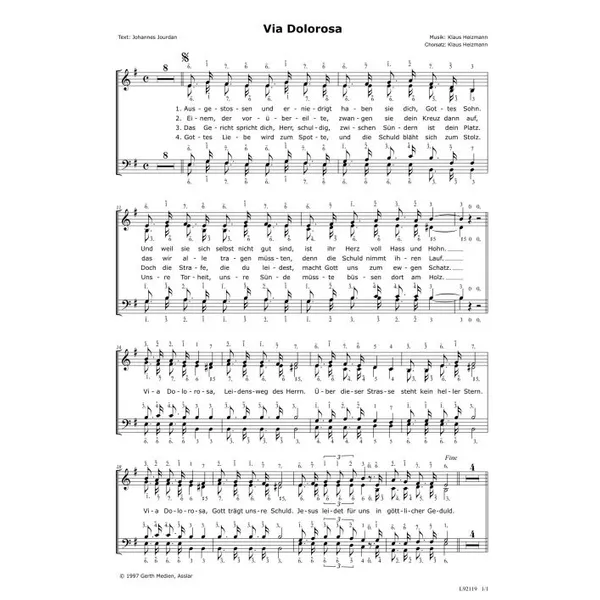 Produktbild des Artikels Via Dolorosa (Noten - Download)