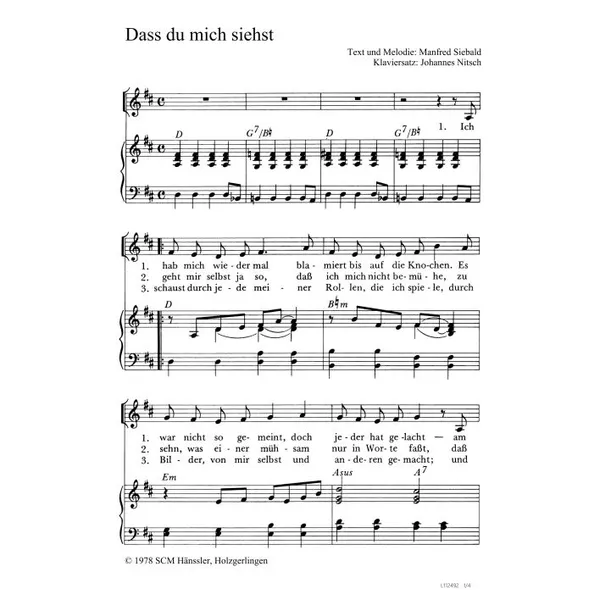 Produktbild des Artikels Dass du mich siehst (Noten - Download)