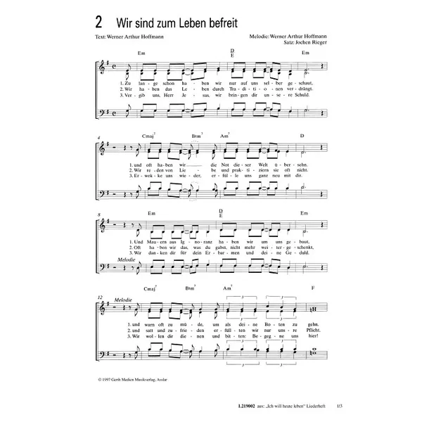 Produktbild des Artikels Wir sind zum Leben befreit (Noten - Download)