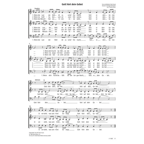 Produktbild des Artikels Gott hört dein Gebet (Noten - Download)