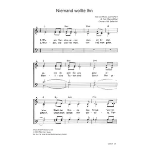 Produktbild des Artikels Niemand wollte Ihn (Noten - Download)