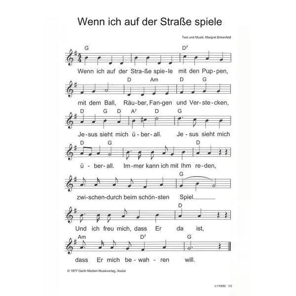Produktbild des Artikels Wenn ich auf der Straße spiele (Noten - Download)