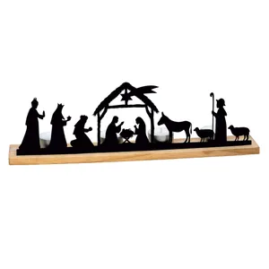 Produktbild des Artikels Teelichtleuchter "Krippenszene auf Holzsockel" ()
