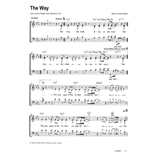 Produktbild des Artikels The Way (Noten - Download)