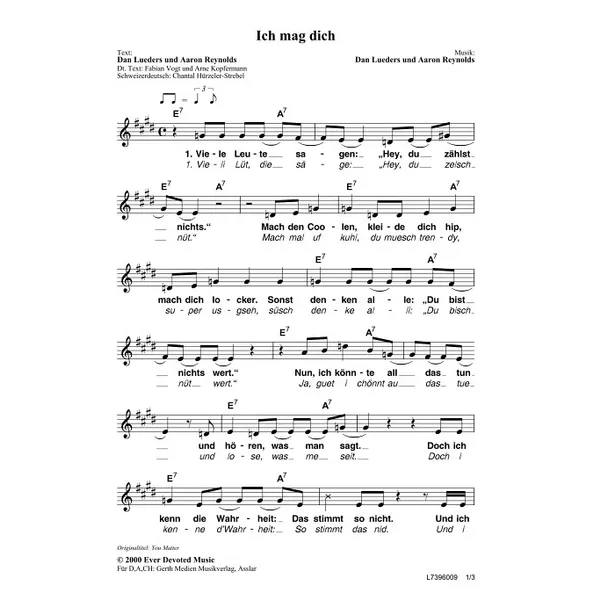 Produktbild des Artikels Ich mag dich (Noten - Download)