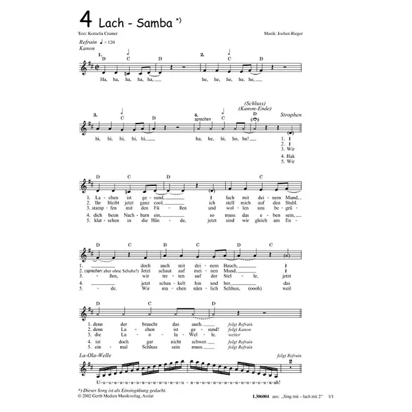 Produktbild des Artikels Lach-Samba (Noten - Download)