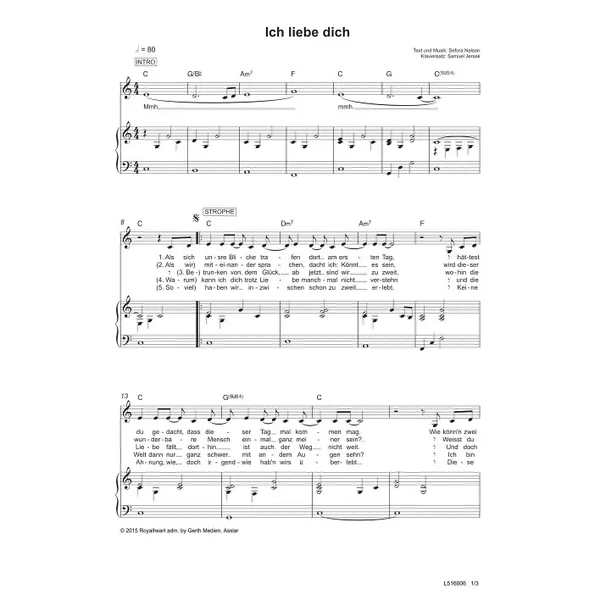 Produktbild des Artikels Ich liebe dich (Noten - Download)