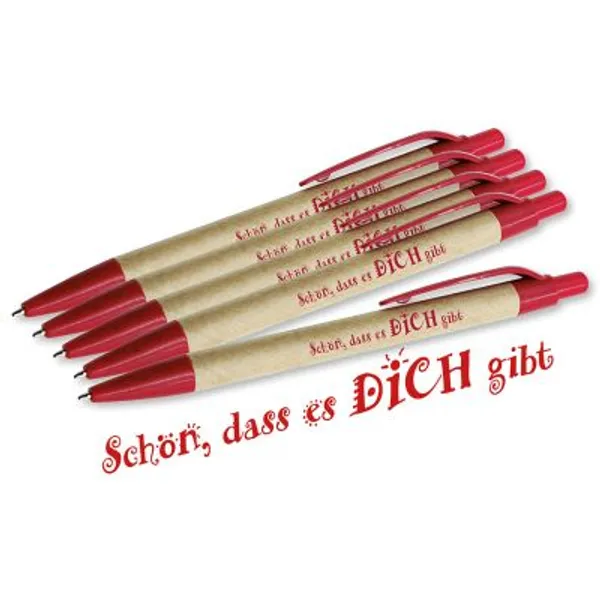 Produktbild des Artikels Kugelschreiber "Schön, dass es dich gibt" rot (10 Stück) (Schreibwaren)