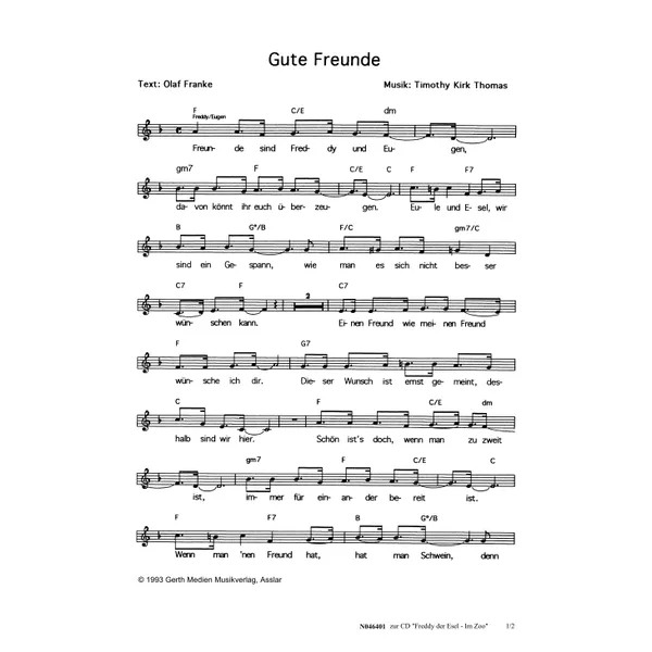 Produktbild des Artikels Gute Freunde (Noten - Download)