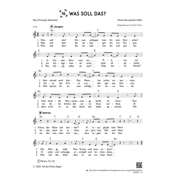 Produktbild des Artikels Was soll das? (einstimmig) (Noten - Download)