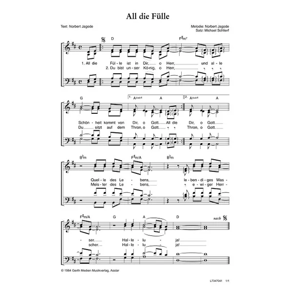 Produktbild des Artikels All die Fülle ist in dir (Noten - Download)