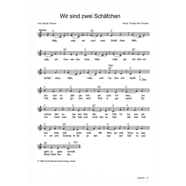 Produktbild des Artikels Wir sind zwei Schäfchen (Noten - Download)