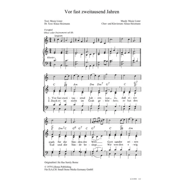 Produktbild des Artikels Vor fast zweitausend Jahren (Noten - Download)