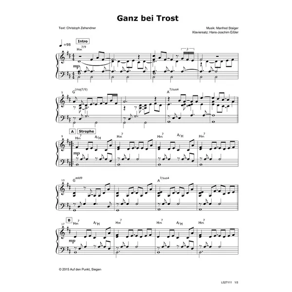 Produktbild des Artikels ganz bei Trost (Noten - Download)